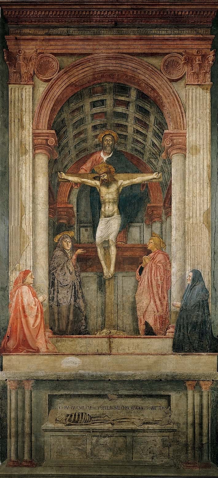 "Трійця" роботи Мазаччо (Томмазо Гвіді) - знаменита фреска епохи раннього італійського Відродження