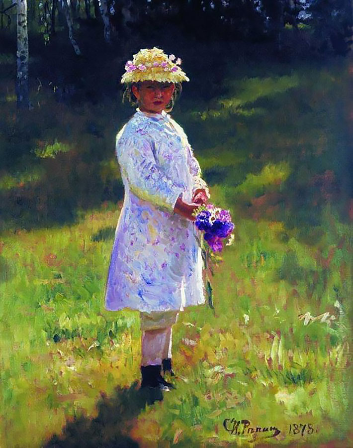Ілля Рєпін, Дівчина з квітами, донька художника, 1878